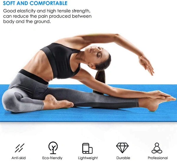 Yoga Mat for Gym Workout & Comfort Yoga Exercise, Meditation with 6mm Thickness, Anti-Slip Yoga Mat for Men & Women Fitness (Multi Color) [MADE IN INDIA] 